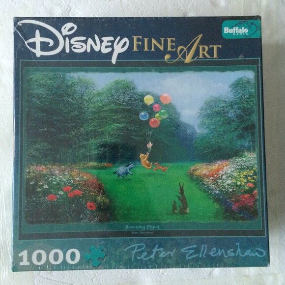 Disney Fine Art Puzzle Rescuing Piglet Winnie the Pooh Balloons 1000 Pc New - Picture 1 of 2